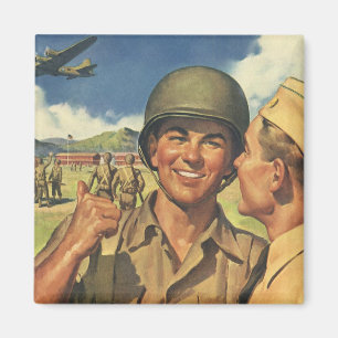 Aimant Héros patriotiques vintage, hommes d'avion militai