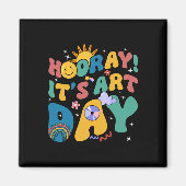 Aimant Heure C'est jour de l'Art Enseignant d'Art Rainbow (Devant)