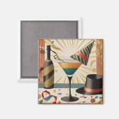 Aimant Heure Cocktail Mi-Siècle - Nouvel An (Recto/Verso)