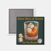 Aimant Heure de cocktail, faites-moi un scotch sur glace (Recto/Verso)