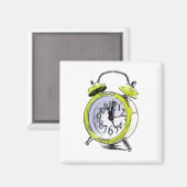 Aimant Heure de réactivation de l'horloge d'alarme jaune  (Recto/Verso)