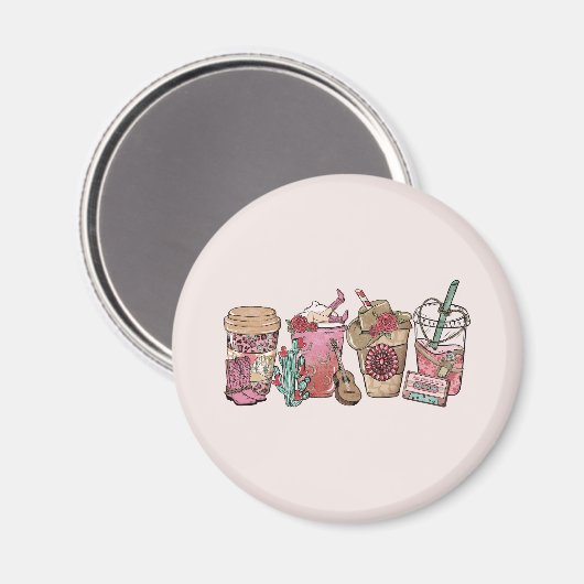 Aimant Heure du café Cowboy (Recto/Verso)