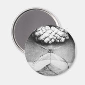 Aimant Heure Hébreuse mains Crayon dessin Surreal art (Recto/Verso)