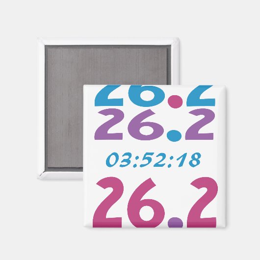 Aimant Heure personnalisée pour 26.2 marathon exécutant M (Recto/Verso)