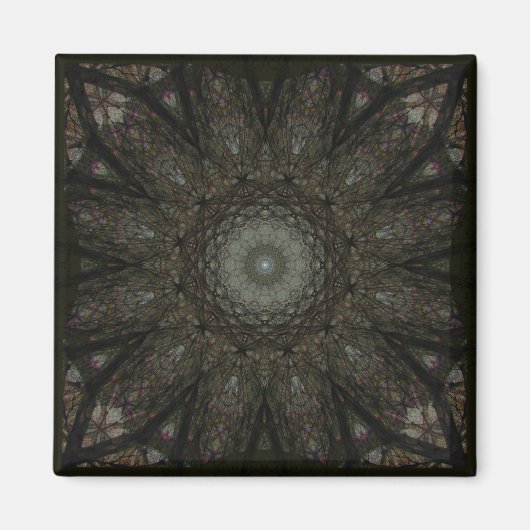 Aimant Heures Carré Mandala (Devant)