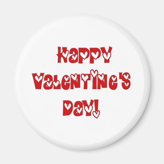 Aimant Heureuse Sainte-Valentin avec coeur (Devant)