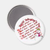 Aimant Heureuse Sainte-Valentin Snowy Sweetheart (Recto/Verso)