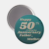 Aimant heureux 50 e anniversaire de mariage (Recto/Verso)