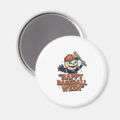 Aimant Heureux Baseball Ween Vintage Halloween Baseball D (Recto/Verso)