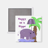 Aimant Heureux comme Hippo (Recto/Verso)