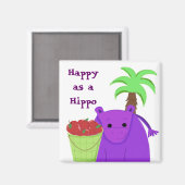 Aimant Heureux comme un Hippopotame (Recto/Verso)