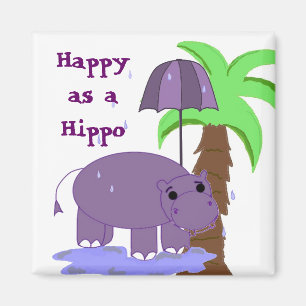 Aimant Heureux comme un Hippopotame