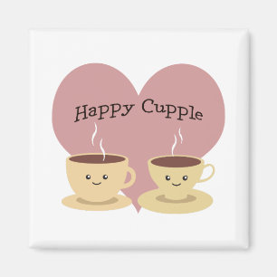 Aimant Heureux Cupple ! Café mignon