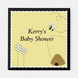 Aimant HEUREUX de faveur de baby shower d'ABEILLE