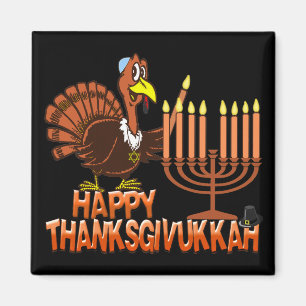 Aimant heureux de Thanksgivukkah Thankgiving