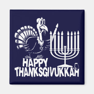 Aimant heureux de Thanksgivukkah Thankgiving