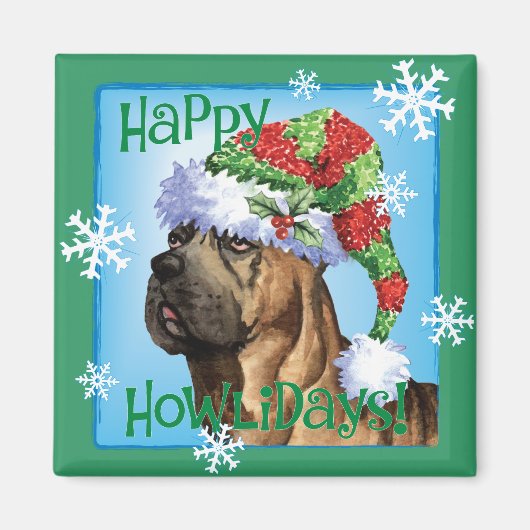 Aimant Heureux Howlidays Cane Corso (Devant)