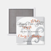 Aimant Heureux Jamais après Hibiscus Swirl Mariage Tropic (Recto/Verso)