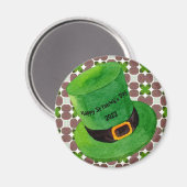 Aimant Heureux Jour de la Saint Patrick Leprechaun Casque (Recto/Verso)
