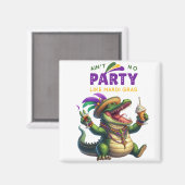 Aimant Heureux Mardi Gras Alligator (Recto/Verso)