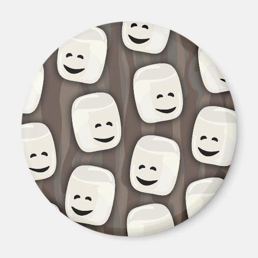 Aimant Heureux Motif des amis de Marshmallow (Devant)