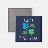Aimant Heureux Shamrock Clover Joyeux Saint Patrick's day (Recto/Verso)