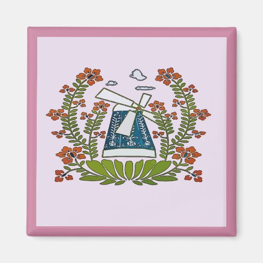 Aimant Hex Sign, Pennsylvanie Dutch, Windmill (Devant)