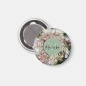 Aimant Hexagon or floral Mandala Monogramme (Recto/Verso)