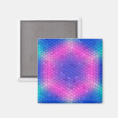 Aimant Hexagones de l'échelle de sirène holographique ros (Recto/Verso)