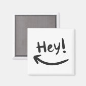 Aimant Hey carte postale souriante (Recto/Verso)