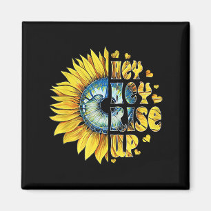 Aimant Hey Rise Up Ukraine tournesol paix pour l'Ukraine