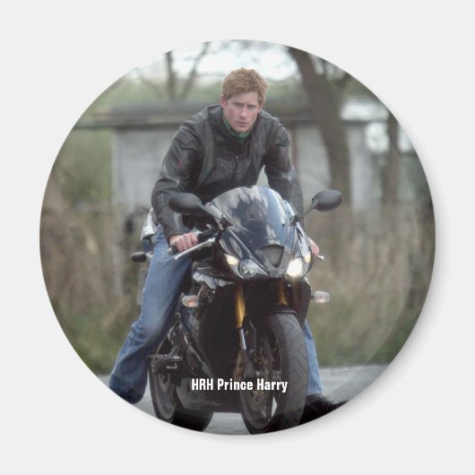 Aimant HH Prince Harry moto (Devant)