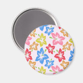 Aimant Hibiscus Coloré, Motif Des Fleurs (Recto/Verso)
