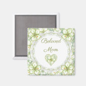 Aimant Hibiscus & dentelle BLANC (Recto/Verso)