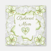 Aimant Hibiscus & dentelle BLANC (Devant)