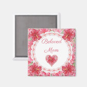 Aimant Hibiscus & dentelle RED (Recto/Verso)