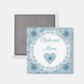 Aimant Hibiscus & dentelle TURQUOISE (Recto/Verso)