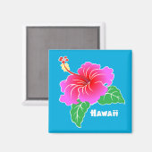 Aimant Hibiscus d'Hawaï (Recto/Verso)
