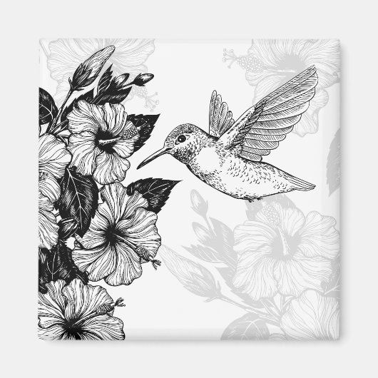 Aimant Hibiscus et colibri (Devant)