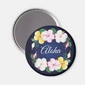Aimant Hibiscus Hawaiian Tropical Floral (Recto/Verso)