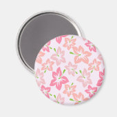 Aimant Hibiscus Rose, Fleurs Roses, Motif De Fleurs (Recto/Verso)