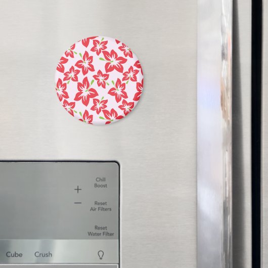 Aimant Hibiscus Rouge, Fleurs Rouges, Motif De Fleurs (In situ (réfrigérateur))