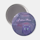 Aimant Hibou à Paris, J'adore Paris (Recto/Verso)