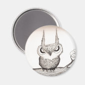 Aimant Hibou Avec Attitude ! -magnet (Recto/Verso)