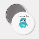 Aimant hibou bleu clair (Recto/Verso)