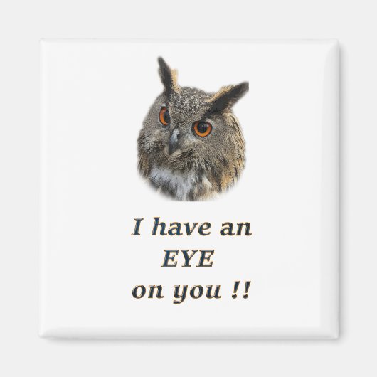 Aimant hibou cool (Devant)