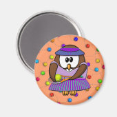 Aimant hibou de tennis - fille (Recto/Verso)
