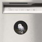 Aimant Hibou des neiges majestueux d'hiver (In Situ (Lave-vaisselle))