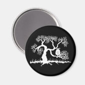 Aimant Hibou Effrayant Dans L'Arbre (Recto/Verso)