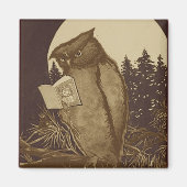 Aimant Hibou lisant au clair de lune (Devant)